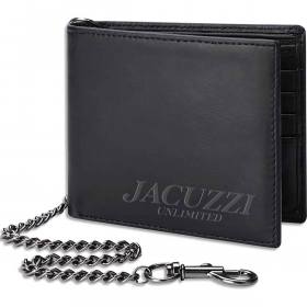 Jacuzzi Unlimited PU Leather Chain Wallet - Black