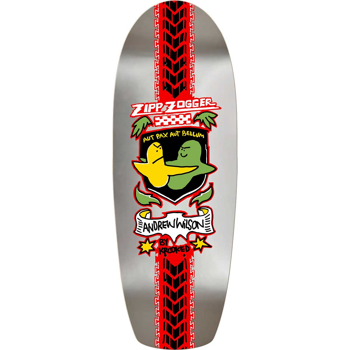 Krooked Andrew Wilson Pro Zip Zogger Skateboard Deck - Silver