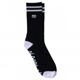Krooked Skateboards Embroidered Eyes Crew Socks - Back/White