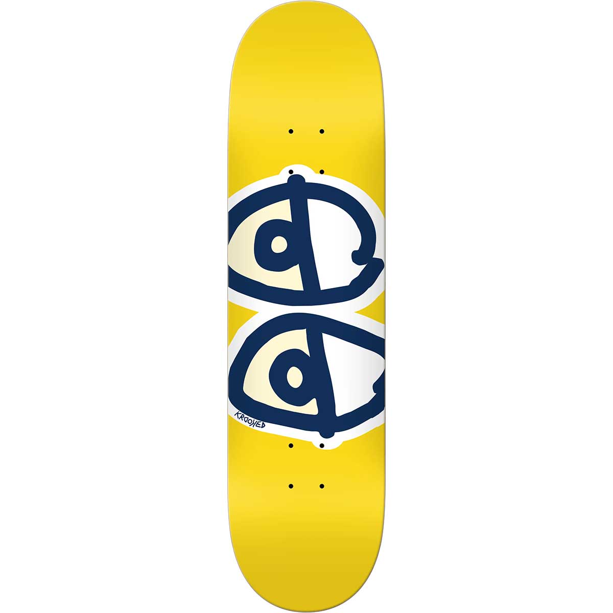 Krooked Team Eyes Skateboard Deck - Yellow 8.06x31.8 | SoCal Skateshop