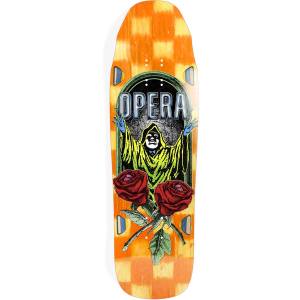 9.5x32 Opera Secret Society EX7 Shaped Deck - Orange/Yellow Checker