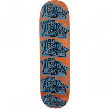 【レア 雰囲気◎】80-90's POORHOUSE SKATEBORDS Poorhouse Shaped Skateboard Deck - Orange Stain 9.5x32 | SoCal