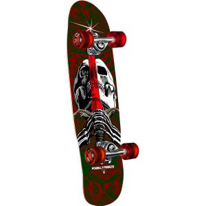 Powell Peralta Classic Cruiser Skull & Sword Birch Complete Skateboard Green/Red - 8x30