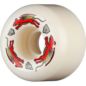 54mm x 39mm 93a Powell Peralta Dragon Formula Nano Rats AA2 Asymmetrical Wheels - White