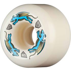 56mm x 39mm 97a Powell Peralta Dragon Formula Nano Rats AA2 Asymmetrical Wheels - White