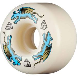 54mm x 34mm 93a Powell Peralta Dragon Formula Nano Rats AV6 Asymmetrical Wheels - White