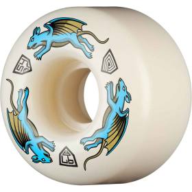 54mm x 34mm 97a Powell Peralta Dragon Formula Nano Rats AV4 Asymmetrical Wheels - White