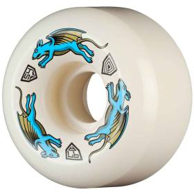 54mm x 34mm 97a Powell Peralta Dragon Formula Nano Rats AV6 Asymmetrical Wheels - White