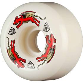 56mm x 36mm 93a Powell Peralta Dragon Formula Nano Rats AV6 Asymmetrical Wheels - White