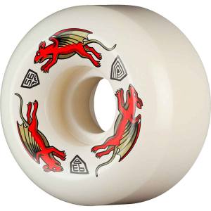 56mm x 37mm 93a Powell Peralta Dragon Formula Nano-Cubic Asymmetrical Wheels - White