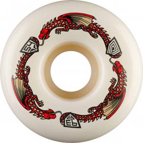 54mm x 34mm 93a Powell Peralta Dragon Formula Red Dragon V7 Wheels - White