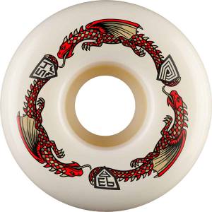 54mm x 34mm 93a Powell Peralta Dragon Formula Red Dragon V7 Wheels - White