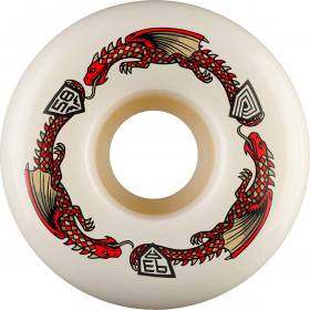 58mm x 38mm 93a Powell Peralta Dragon Formula Red Dragon V7 Wheels - White