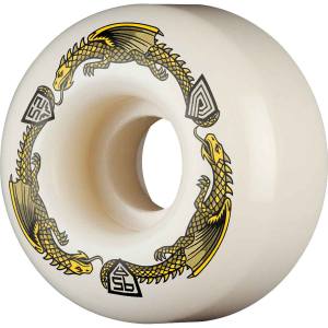 52mm x 30mm 97a Powell Peralta Dragon Formula Nano Rats AV5 Asymmetrical Wheels - White