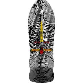 9.75x30 Powell Peralta Geegah Skull & Sword Re-Issue Skateboard Deck - Silver Foil