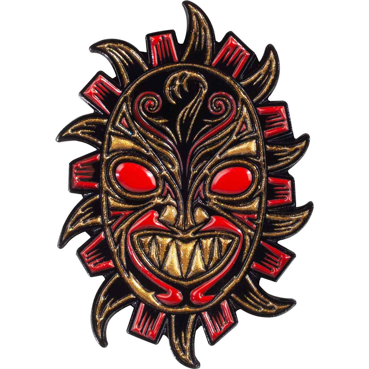 Powell Peralta Nicky Guerrero Mask Lapel Pin - Red/Metallic Gold 