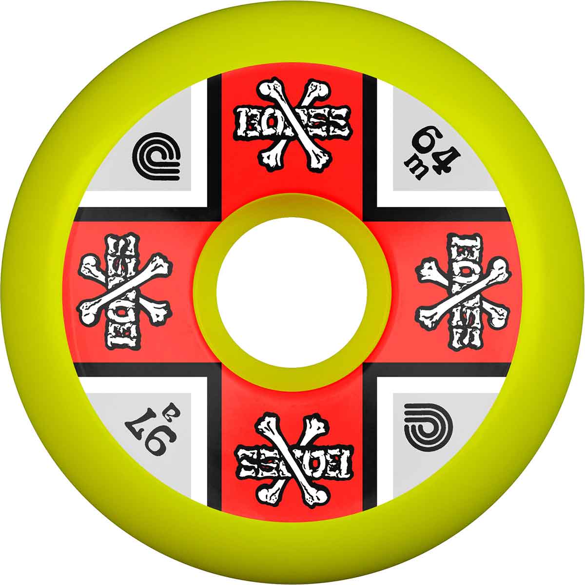 Powell Peralta OG Crossbones Re-Issue Skateboard Wheels - Yellow