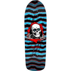 9.89x31.32 Powell Peralta Old School Ripper Re-Issue Skateboard Deck - Red/Aqua Foil