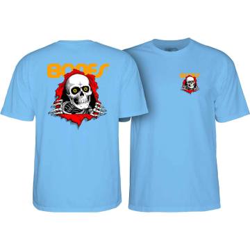 Powell Peralta Skateboard Skeleton Youth T-Shirt - Carolina Blue
