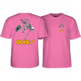 Powell Peralta Skateboard Skeleton T-Shirt - Azalea Pink