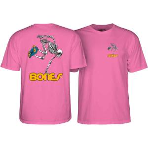 Powell Peralta Skateboard Skeleton T-Shirt - Azalea Pink