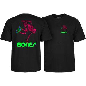 Powell Peralta Skateboard Skeleton T-Shirt - Blacklight