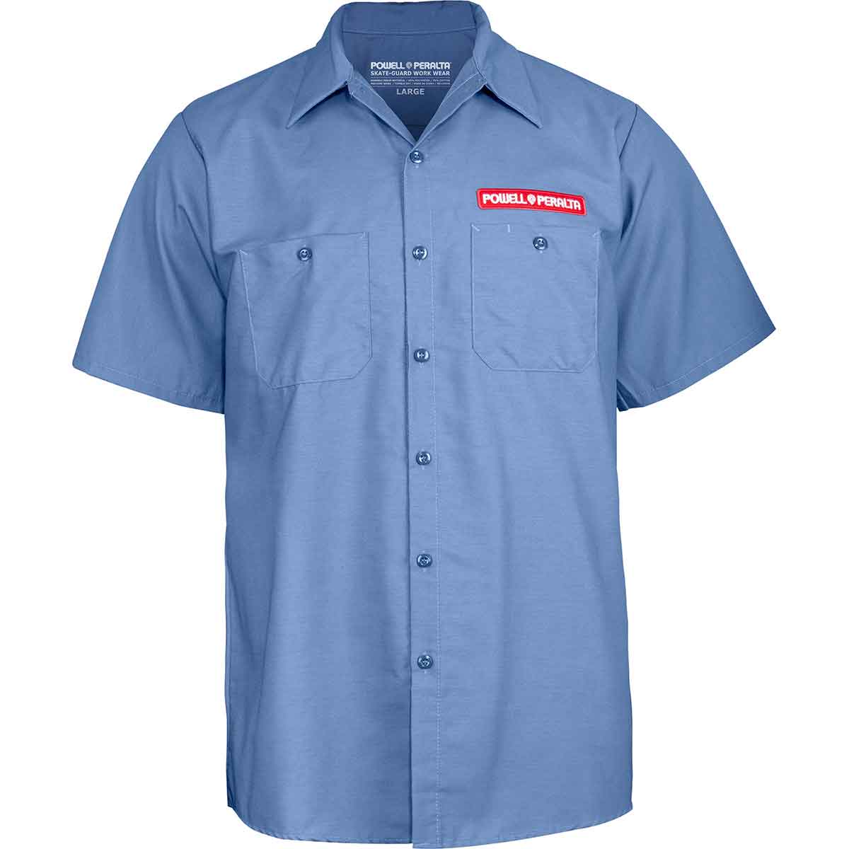 Powell Peralta Skateboard Skeleton Work Shirt - Postal Blue
