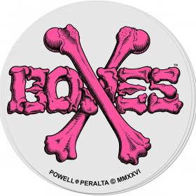 Powell Peralta Cross Bones Sticker - Flo Pink 4.5"