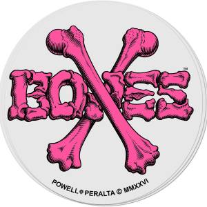 Powell Peralta Cross Bones Sticker - Flo Pink 4.5"