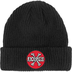 Powell Peralta Cross Bones Cuff Beanie - Black/Red