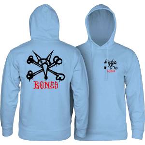 Powell Peralta Rat Bones Midweight Pullover Hoodie - Aqua Blue