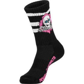 Powell Peralta Ripper Cotton Socks - Stripes Black/Pink