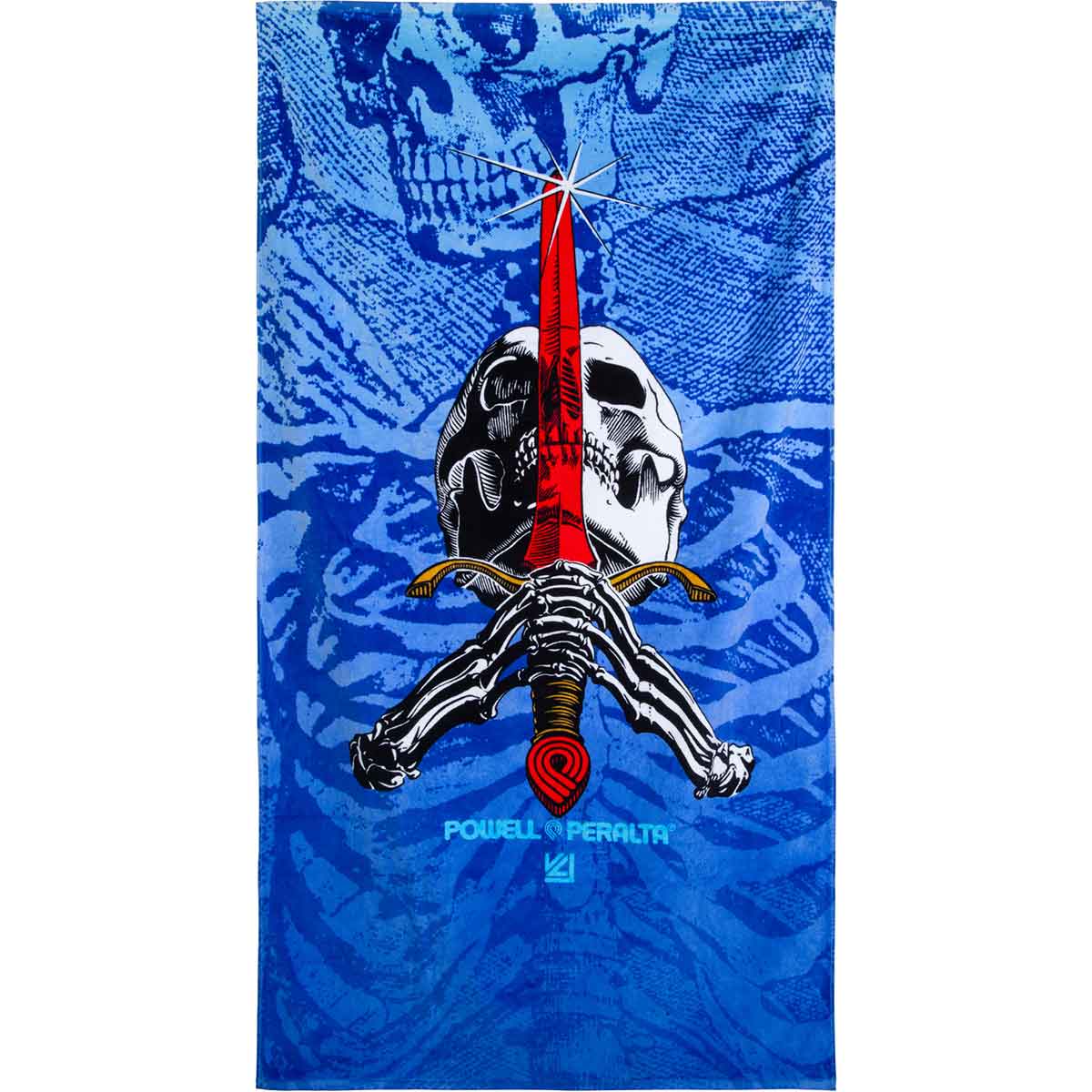 Powell Peralta Skateboards Skull & Sword Beach Towel - Blue Fade