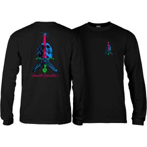 Powell Peralta Skull & Sword Long Sleeve T-Shirt - Blacklight