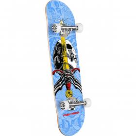 Powell Peralta Skull & Sword Birch Complete Skateboard - Light Blue 7.5x28.65