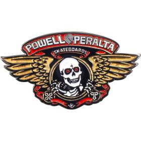 Powell Peralta Winged Rippe Lapel Pin - 1.75" Red/Metallic Gold