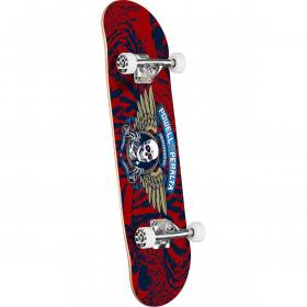 Powell Peralta Winged Ripper Birch Complete Skateboard - Navy/Red/Gold 8x31.45