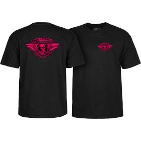 Powell Peralta Winged Ripper Pink Blacklight T-Shirt - Black