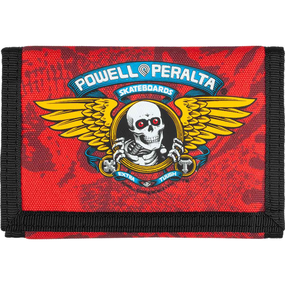 Powell Peralta Winged Ripper Trifold Velcro Wallet - Red/Black