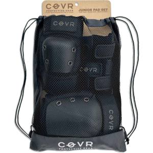 Push Covr Youth Junior Skateboard Pad Set - Matte Black
