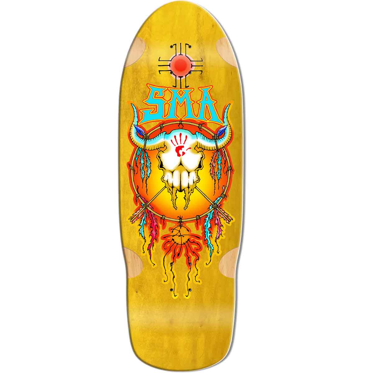 Santa Monica Airlines Dreamcatcher Shaped Skateboard Deck - Yellow