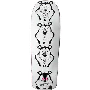 10x32.25 Scum Skates Bear Faces Shaped Deck - White
