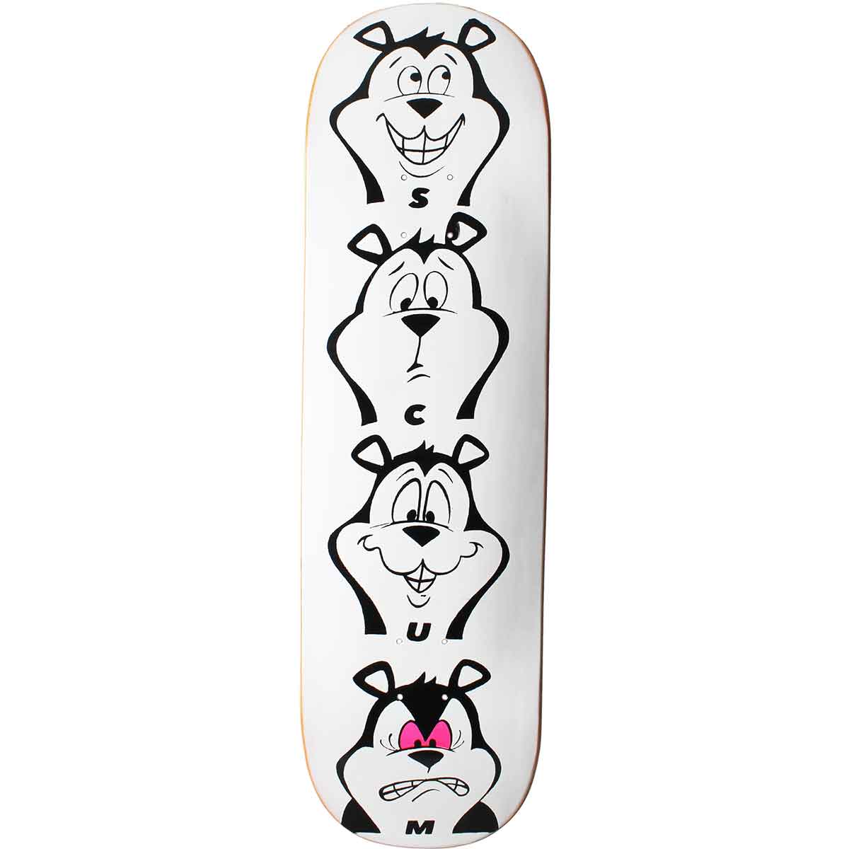 Scum Skates Bear Faces Skateboard Deck - White 8.75x32.25 | SoCal