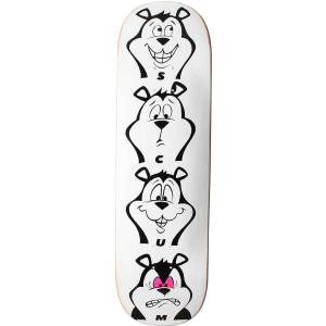 8.75x32.25 Scum Skates Bear Faces Deck - White