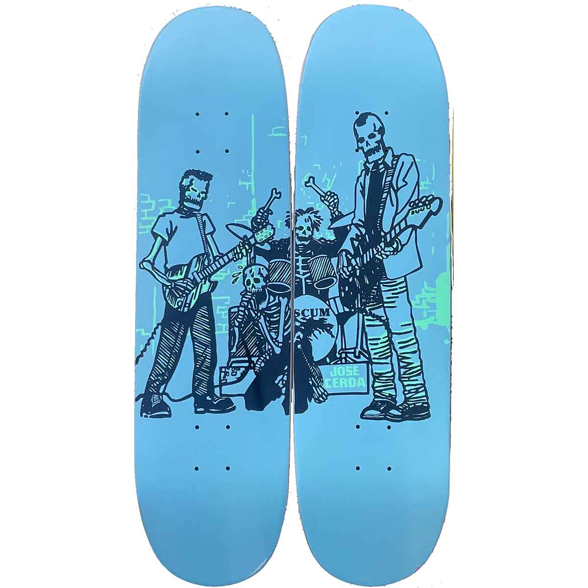 Scum Skates Jose Cerda 30th Anniversary Art Skateboard Deck Set