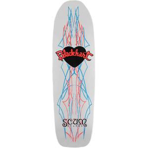 9.25x33.75 Scum Skates Rick Blackhart Pro Pin-Stripe Shaped Deck - White