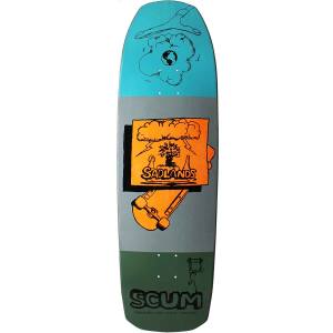 9.25x32.875 Scum Skates Sadlands X Scum Creation Shaped Deck