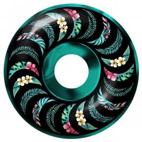 53mm 99a Spitfire Formula Four Floral Classic Wheels - Teal/Black Swirl