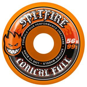 56mm 99a Spitfire Team Formula Four Conical Full Shape Wheels - Orange