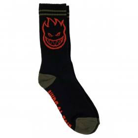 Spitfire Wheels Bighead Crew Socks - Black/Olive/Red